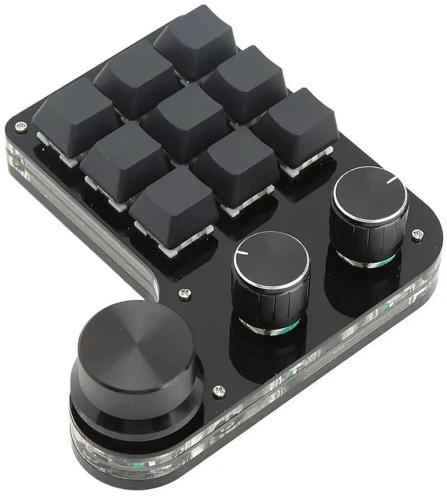 Main image of Mini Gaming Keypad 9 Keys, One Handed Programmable Keyboards with RGB Backlit and 3 Knobs, Compatible for Window Only, Easy to Use