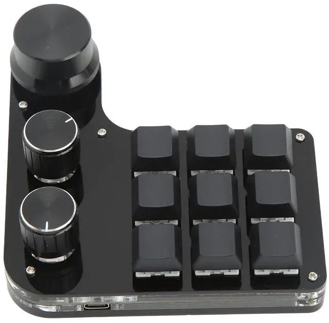 Alt view image 4 of 7 - Mini Gaming Keypad 9 Keys, One Handed Programmable Keyboards with RGB Backlit and 3 Knobs, Compatible for Window Only, Easy to Use