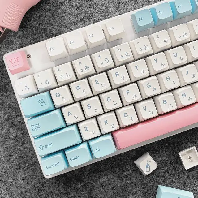 Main image of BUENA DECOR Pink Korean Keycaps Keyboard - PBT DYE-Sublimation, MX Switch for Mechanical Keyboards, 119-key Kit Covers Tenkeyless and Fullsize Keyboards XDA Gaming Mechanical Keyboard