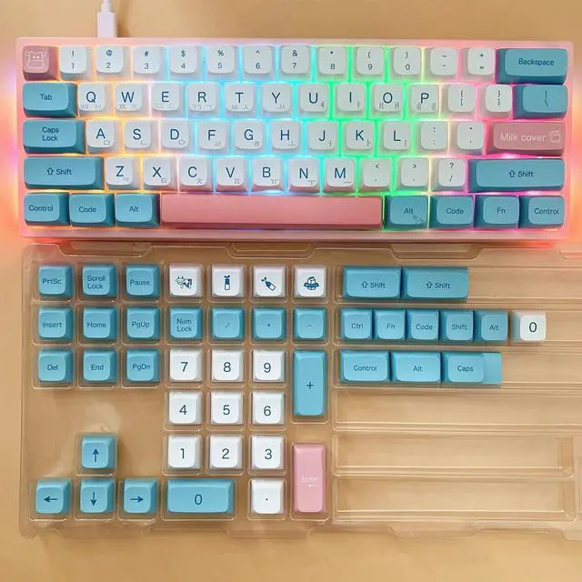 Alt view image 2 of 7 - BUENA DECOR Pink Korean Keycaps Keyboard - PBT DYE-Sublimation, MX Switch for Mechanical Keyboards, 119-key Kit Covers Tenkeyless and Fullsize Keyboards XDA Gaming Mechanical Keyboard