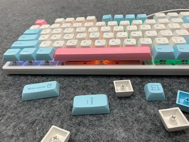 Alt view image 5 of 7 - BUENA DECOR Pink Korean Keycaps Keyboard - PBT DYE-Sublimation, MX Switch for Mechanical Keyboards, 119-key Kit Covers Tenkeyless and Fullsize Keyboards XDA Gaming Mechanical Keyboard