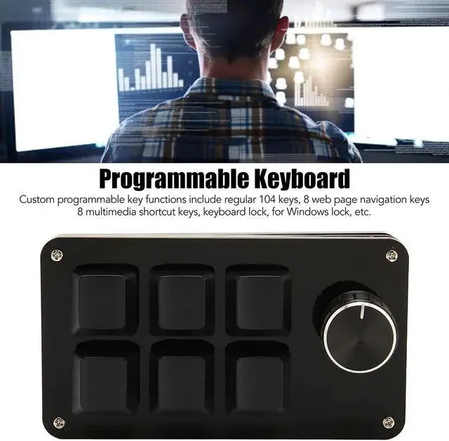 Alt view image 3 of 7 - 6 Key Mini Keyboard with Button, USB DIY Programmable Keyboard, One Hand Macro Mechanical Keyboard, RGB Backlight Gaming Keyboard for Office, Gaming, Music