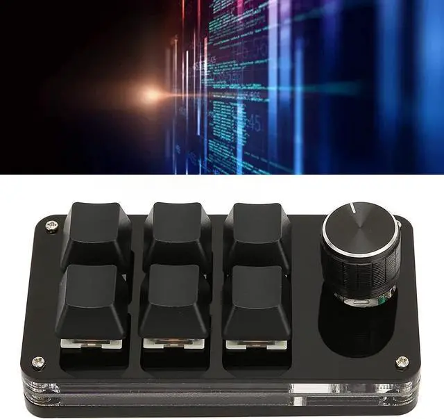 Alt view image 4 of 7 - 6 Key Mini Keyboard with Button, USB DIY Programmable Keyboard, One Hand Macro Mechanical Keyboard, RGB Backlight Gaming Keyboard for Office, Gaming, Music