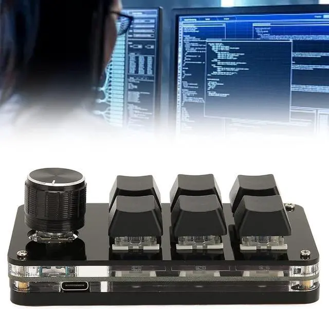 Alt view image 5 of 7 - 6 Key Mini Keyboard with Button, USB DIY Programmable Keyboard, One Hand Macro Mechanical Keyboard, RGB Backlight Gaming Keyboard for Office, Gaming, Music