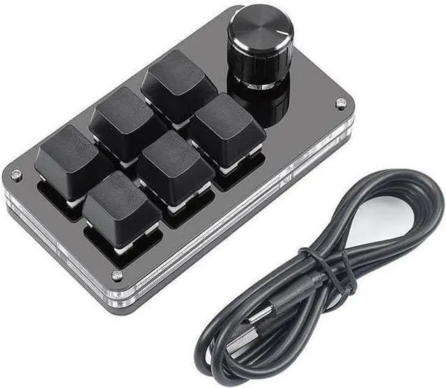 Alt view image 7 of 7 - 6 Key Mini Keyboard with Button, USB DIY Programmable Keyboard, One Hand Macro Mechanical Keyboard, RGB Backlight Gaming Keyboard for Office, Gaming, Music