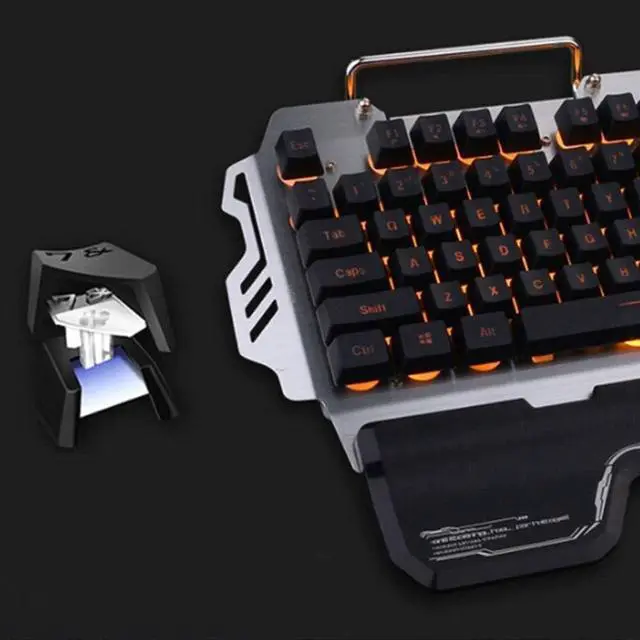 Alt view image 7 of 7 - QINERSAW Keyboard Rainbow Backlit Wired Gaming Keyboard Mouse Combo,LED 104 Keys USB Ergonomic Wrist Rest Keyboard,for Windows Desktop,Computer (Black)