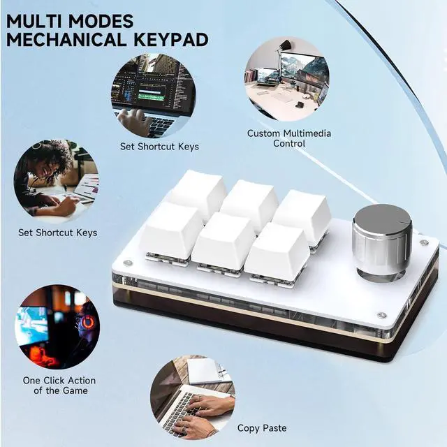 Alt view image 5 of 7 - SIKAI CASE Programmable Macro Keyboard,6 Key Macro Mechanical Gaming Macro Keypad,Custom Knob KeyPad, Hot swappable Switch Gaming Keyboard,Wired programmable keypad with Drawing Programming Video
