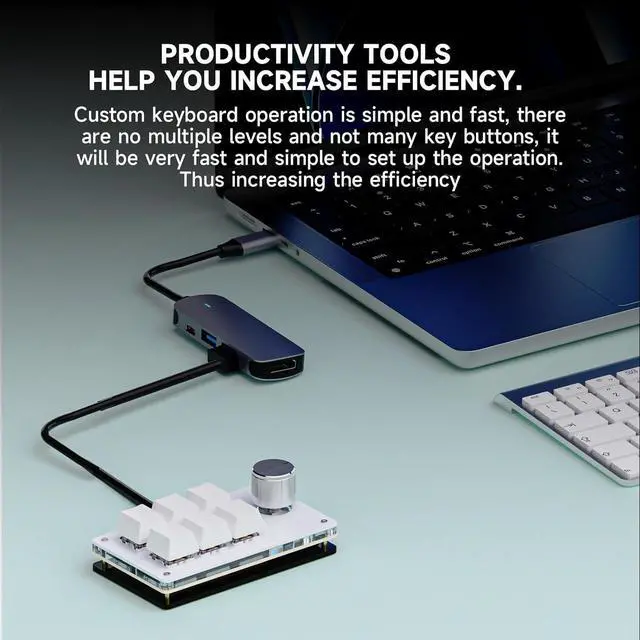Alt view image 6 of 7 - SIKAI CASE Programmable Macro Keyboard,6 Key Macro Mechanical Gaming Macro Keypad,Custom Knob KeyPad, Hot swappable Switch Gaming Keyboard,Wired programmable keypad with Drawing Programming Video