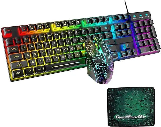 Main image of NCRD RGB Gaming Keyboard and Backlit Mouse Combo, USB Wired Backlit Keyboard, LED Gaming Keyboard Mouse Set