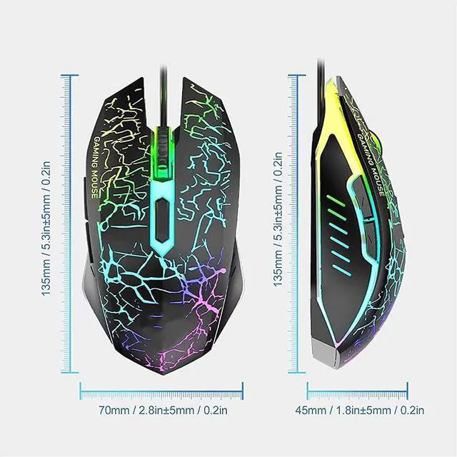 Alt view image 2 of 7 - NCRD RGB Gaming Keyboard and Backlit Mouse Combo, USB Wired Backlit Keyboard, LED Gaming Keyboard Mouse Set