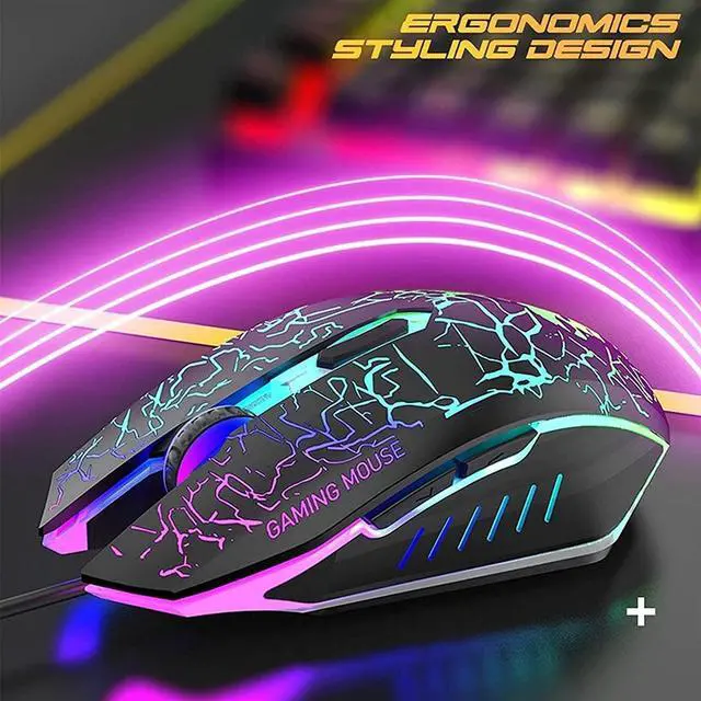 Alt view image 7 of 7 - NCRD RGB Gaming Keyboard and Backlit Mouse Combo, USB Wired Backlit Keyboard, LED Gaming Keyboard Mouse Set