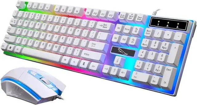 Main image of Gaming Keyboards and Mouse, 1 Set G21 Wired Keyboard Sensitive Plug Play ABS RGB Backlight 1600dpi Mouse for Computer