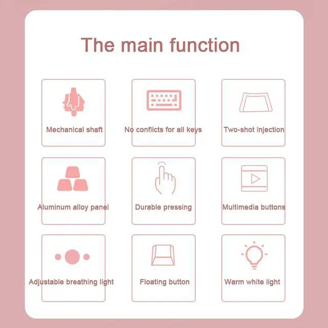 Alt view image 2 of 7 - LJFLI Gaming Keyboard Wireless Punk Keyboard Game Office Retro Punk Steam Keyboard