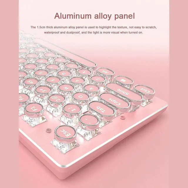 Alt view image 7 of 7 - LJFLI Gaming Keyboard Wireless Punk Keyboard Game Office Retro Punk Steam Keyboard