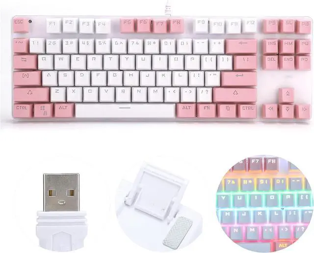 Alt view image 7 of 7 - Mechanical Gaming Keyboard, Gaming Keyboard, Keyboard Mechanical Gaming 87 Key Mixed Light Computer Supplies for Desktop Laptop K100(Style 2)