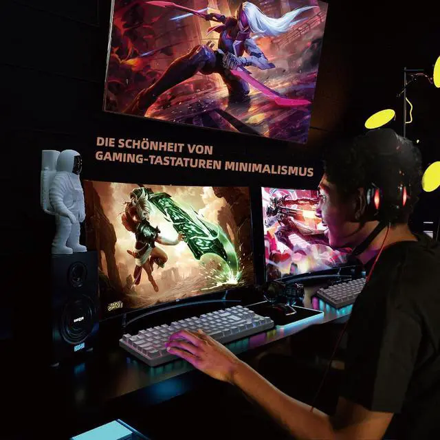 Alt view image 6 of 6 - CIY X77 Hot-Swappable Mechanical Keyboard/RGB Gaming Keyboard/USB C/Anti Ghosting/N-Key Rollover/Compact Layout 87 Key/Magnetic Upper Cover/for Mac Windows (White and Brown Switch)