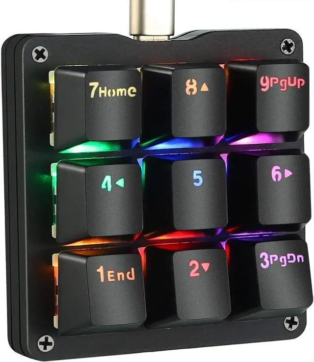 Main image of Macro Keypad 9 Keys Mechanical Keyboard Mini One Handed RGB Backlit Portable Programmable Single-Handed Gaming Keypad for OSU Electric Contest Game PC Laptop MAC Win Geeker Outemu