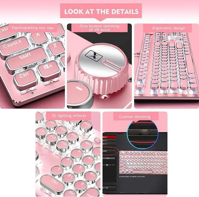 Alt view image 2 of 4 - Fashionable LED Punks Backlit Professional Wired Mechanical Gaming Keyboard