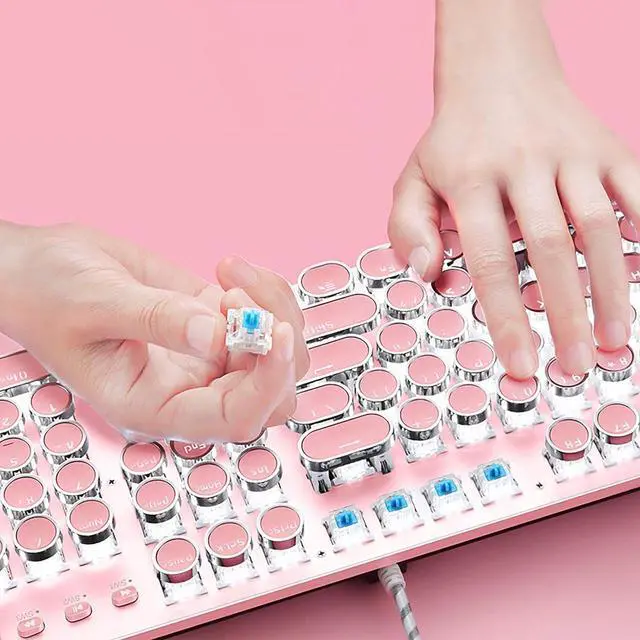 Alt view image 4 of 4 - Fashionable LED Punks Backlit Professional Wired Mechanical Gaming Keyboard