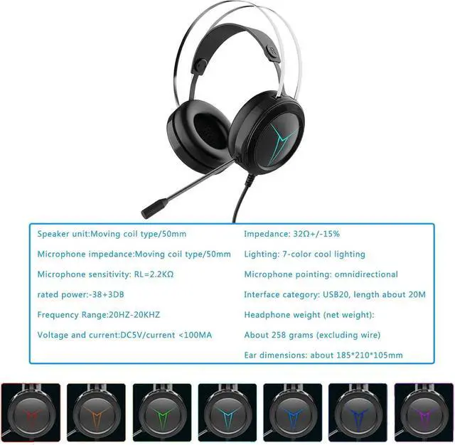 Alt view image 7 of 7 - Gaming Keyboard and Mouse Combo with Headset, 104 Keys Blue Switch 100% Anti-ghosting, 3200 DPI Optical Mouse, Lighted Headset with Microphone, All-in-One Gaming Set for Windows PC (Red)