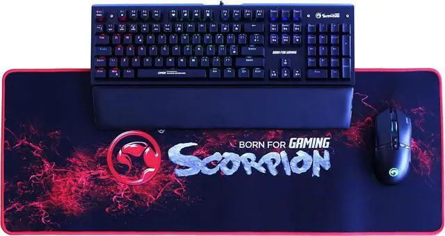 Main image of Marvo Scorpion CM420-UK 3-in-1 Gaming Bundle, Keyboard, Mouse and Mouse Pad Wired USB 2.0, RGB, Mechanical, Blue Switch, Multimedia and Anti-ghosting Keys, UK Layout, 6400 dpi, Programmable RGB Mouse