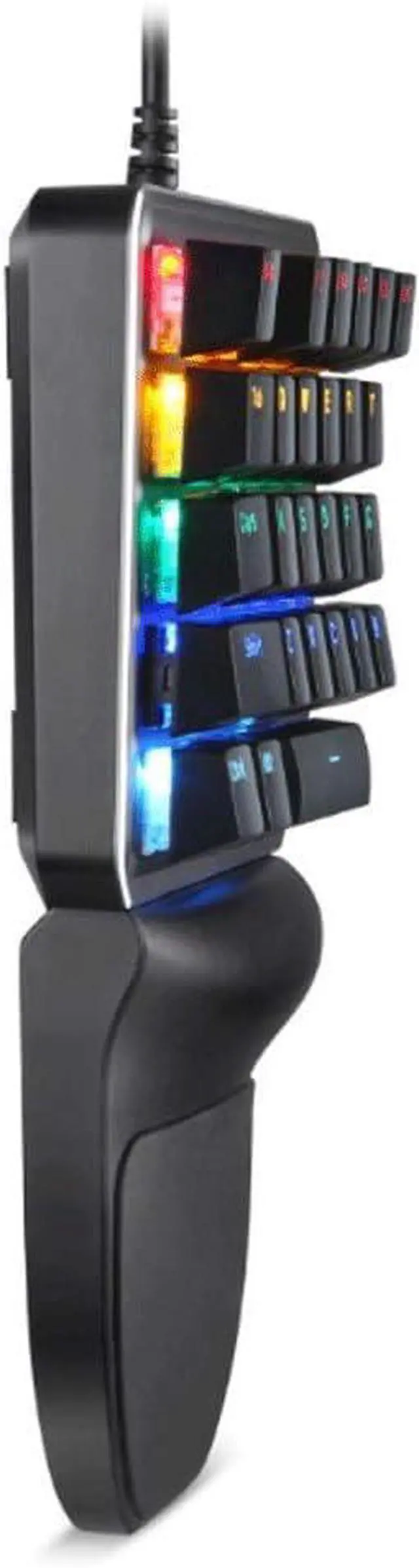 Alt view image 4 of 7 - One Handed Gaming Keyboard,27 Keys,Blue Switch,9 RGB Backlit USB Wired Mechanical Gaming Keyboard for Keyboard Computer/PC/Desktop/Laptop