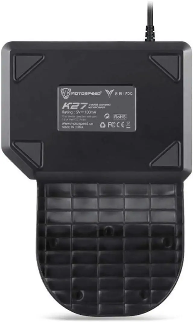 Alt view image 7 of 7 - One Handed Gaming Keyboard,27 Keys,Blue Switch,9 RGB Backlit USB Wired Mechanical Gaming Keyboard for Keyboard Computer/PC/Desktop/Laptop