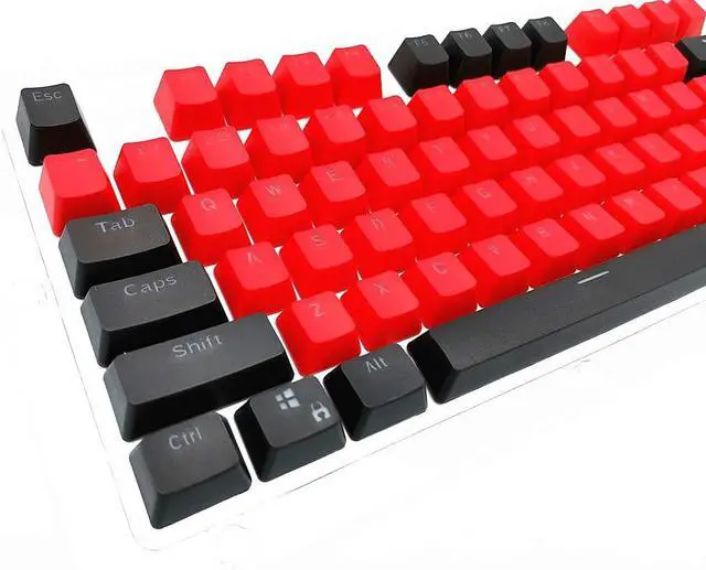 Alt view image 2 of 7 - 87/104 Key Doubleshot Red-Black PBT Backlit Keycap Caps for Cherry MX Gaming Mechanical Keyboard (104 keys)