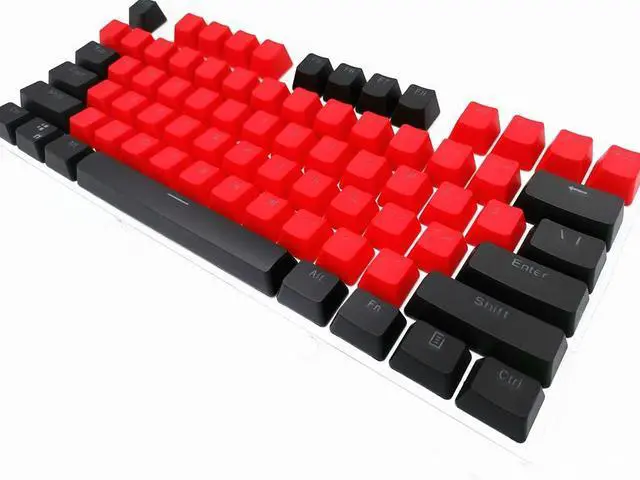 Alt view image 3 of 7 - 87/104 Key Doubleshot Red-Black PBT Backlit Keycap Caps for Cherry MX Gaming Mechanical Keyboard (104 keys)