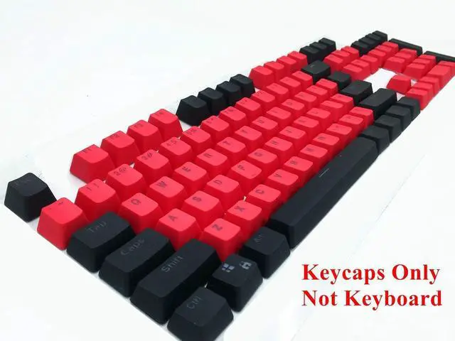 Alt view image 4 of 7 - 87/104 Key Doubleshot Red-Black PBT Backlit Keycap Caps for Cherry MX Gaming Mechanical Keyboard (104 keys)