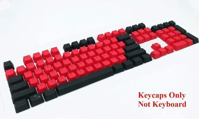 Alt view image 7 of 7 - 87/104 Key Doubleshot Red-Black PBT Backlit Keycap Caps for Cherry MX Gaming Mechanical Keyboard (104 keys)