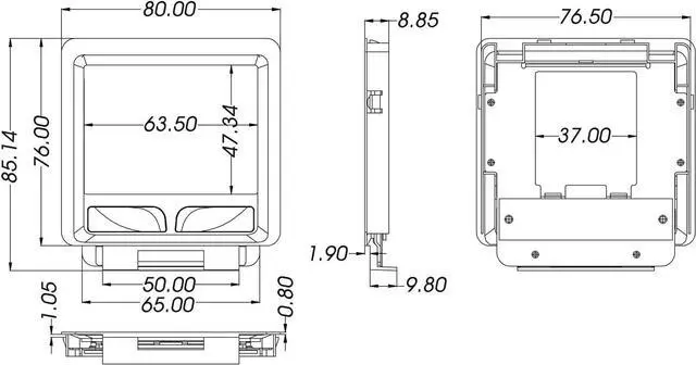 Alt view image 4 of 4 - ELSRA PS/2 Touchpad Trackpad Board Module for KVM Console or Industrial Use TPM-3000 Black, ABS Cover with Capacity Sensor Board
