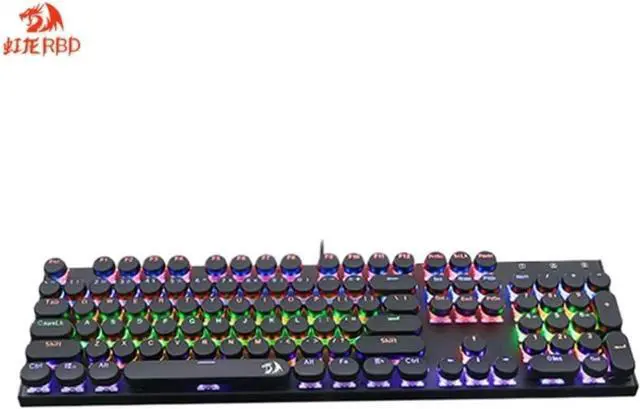 Alt view image 2 of 2 - Mechanical Gaming Keyboard 104 Keys Multicolor LED Backlit Anti-Ghosting Water-Proof K350S Typewriter Keyboard Cyan Switches 2017 New Version(Black)