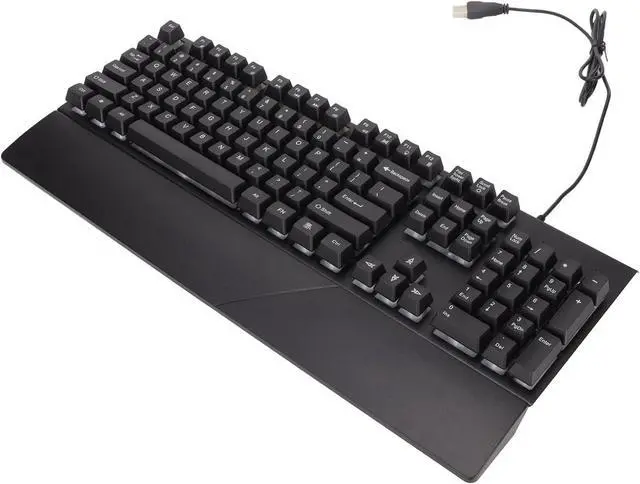 Main image of Mechanical Gaming Keyboard, Wired RGB Gaming Keyboard with Ergonomic Wrist Rest, 104 Keys USB Computer Keyboard for Laptop/Desktop/PC (Black)