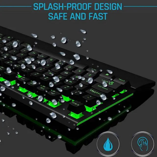 Alt view image 4 of 7 - Mechanical Gaming Keyboard, Wired RGB Gaming Keyboard with Ergonomic Wrist Rest, 104 Keys USB Computer Keyboard for Laptop/Desktop/PC (Black)