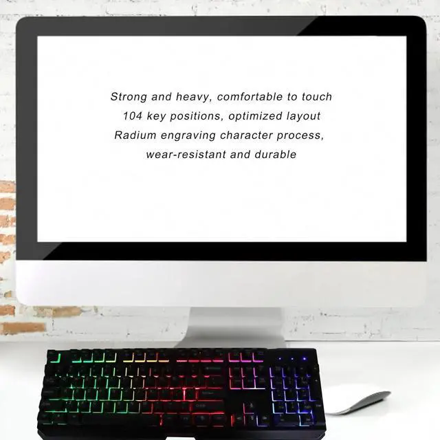 Alt view image 7 of 7 - Mechanical Gaming Keyboard, Wired RGB Gaming Keyboard with Ergonomic Wrist Rest, 104 Keys USB Computer Keyboard for Laptop/Desktop/PC (Black)