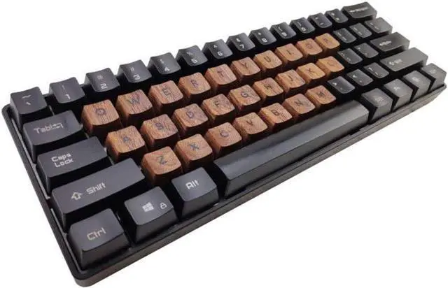 Alt view image 5 of 6 - Solid Wood Backlit Keycaps for Cherry Mx Switch Mechanical Gaming Keyboard Customized OEM Profile Black Walnut Wooden Key Caps