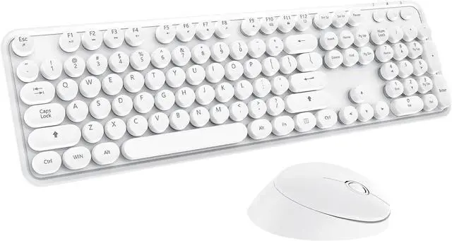 Main image of Youker Wireless Keyboard and Mouse Combo, 2.4GHz USB Wireless Connection Retro Keyboard with Numeric Keypad and Optical Mice Set Colorful Keyboard and Mice for PC/Laptop/Mac/Windows XP/7/8/10/11
