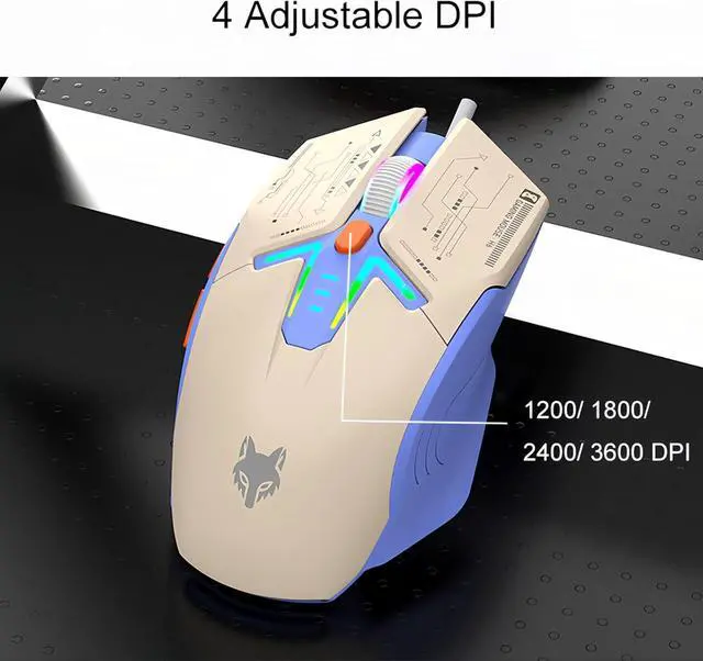 Alt view image 2 of 5 - Lancoon Wired Keyboard and Mouse Combo with Colorful Light 81 Keys Multimedia Function Volume Knob Ergonomic Mice Adjustable DPI for PC Laptop Computer