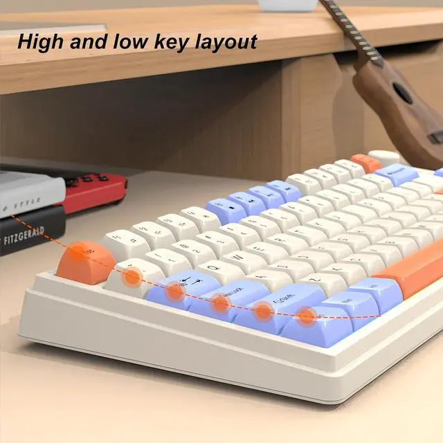 Alt view image 4 of 5 - Lancoon Wired Keyboard and Mouse Combo with Colorful Light 81 Keys Multimedia Function Volume Knob Ergonomic Mice Adjustable DPI for PC Laptop Computer