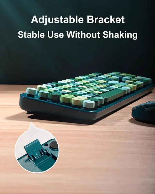 Alt view image 4 of 7 - Youker Wireless Keyboard and Mouse Combo, 2.4GHz USB Wireless Connection Retro Keyboard with Numeric Keypad and Optical Mice Set Colorful Keyboard and Mice for PC/Laptop/Mac/Windows XP/7/8/10/11