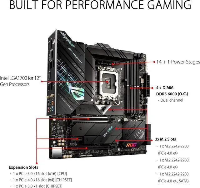 Alt view image 5 of 10 - ASUS ROG STRIX Z690-G GAMING WIFI Intel Intel Z690 LGA MicroATX M.2 Desktop Motherboard A