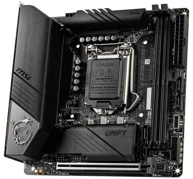 Alt view image 7 of 8 - MSI MEG Z490I UNIFY Intel Z490 1200 LGA Mini-ITX M.2 Desktop Motherboard B