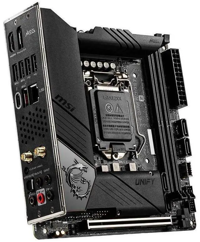 Alt view image 8 of 8 - MSI MEG Z490I UNIFY Intel Z490 1200 LGA Mini-ITX M.2 Desktop Motherboard B
