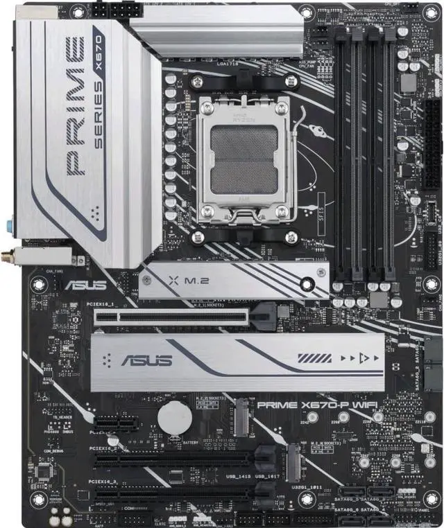 Alt view image 5 of 7 - ASUS PRIME X670-P WIFI AMD AM5 X670 ATX M.2 Desktop Motherboard B