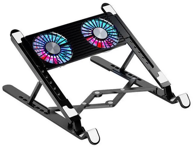 Main image of ABS 2 Fans  Laptop Cooling Pad with 2/4Foldable Gaming Laptop Cooler Fan RGB Silent Portable Laptop Holder for 11-17.3 Inch Notebook
