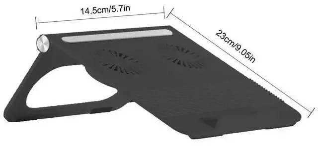 Main image of black  Laptop Cooler Silent Computer Cooling Fans Slim Portable Laptop Cooler Mute Base Game Laptop Stable Stand Laptop Air Cooling