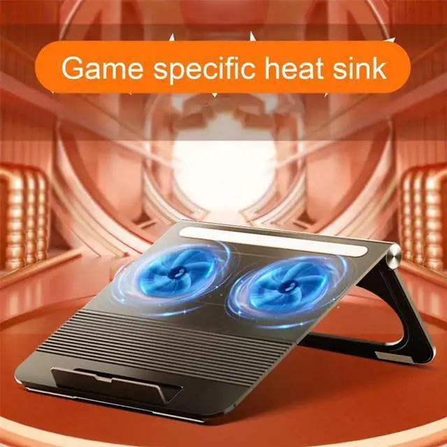 Alt view image 6 of 7 - white  Laptop Cooler Silent Computer Cooling Fans Slim Portable Laptop Cooler Mute Base Game Laptop Stable Stand Laptop Air Cooling