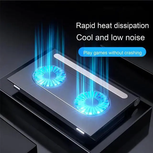 Alt view image 2 of 7 - white  Laptop Cooler Silent Computer Cooling Fans Slim Portable Laptop Cooler Mute Base Game Laptop Stable Stand Laptop Air Cooling