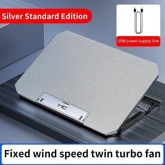 Main image of Q100-SILVER  Q100 17inch Gaming Laptop Cooler Fan Led Screen Two USB Port 2600RPM Laptop Cooling Pad Notebook Stand For Laptop Fan Cooler